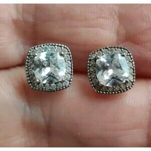925 Sterling Silver CZ w/Accents Stud Earrings China